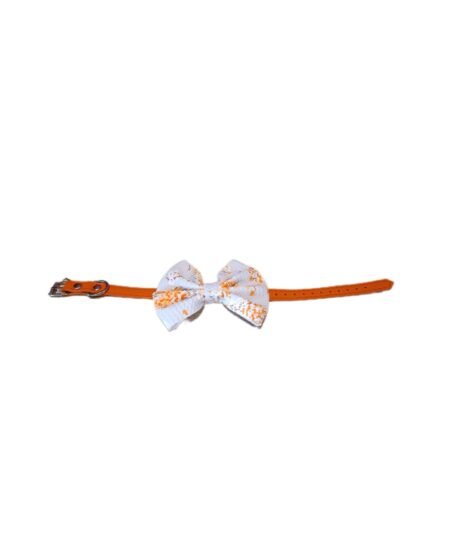 Halsband met strik oranje