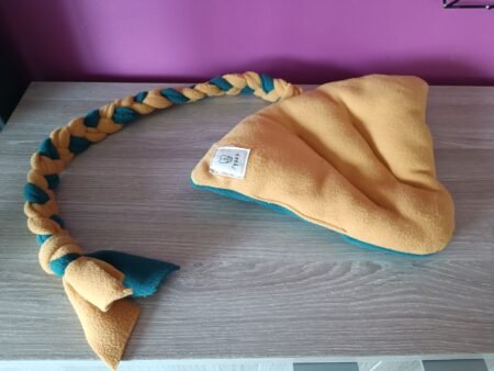 Fleece hondenspeeltje Yoshi okergeel-blauw