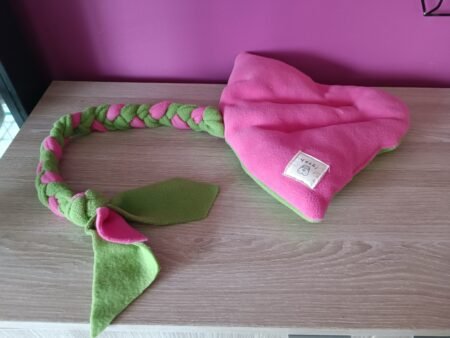 Fleece hondenspeeltje Yoshi roos-groen